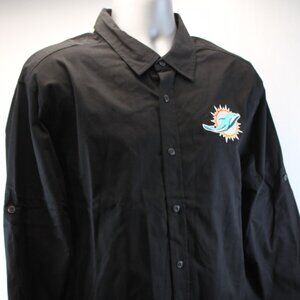 Miami Dolphins Darius Rucker Collection Black Twill Button -Up Shirt Men's Large